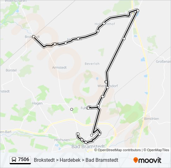 7506 bus Line Map