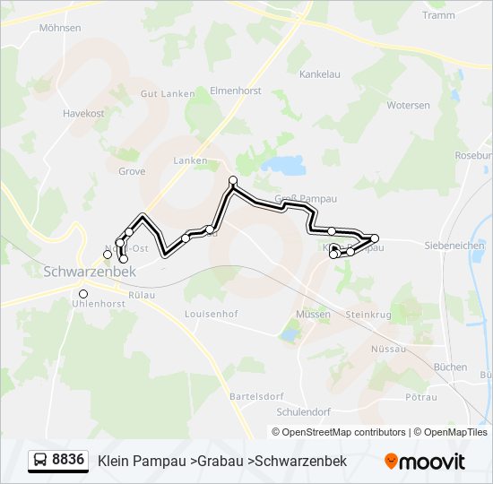 8836 bus Line Map