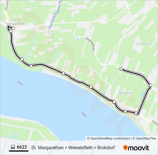 6622 bus Line Map