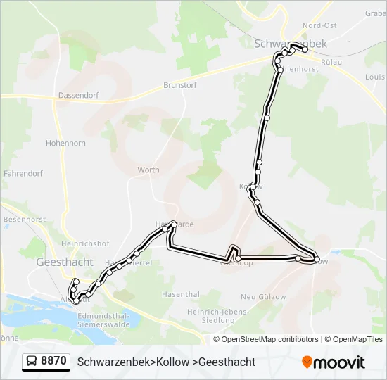 8870 Bus Line Map
