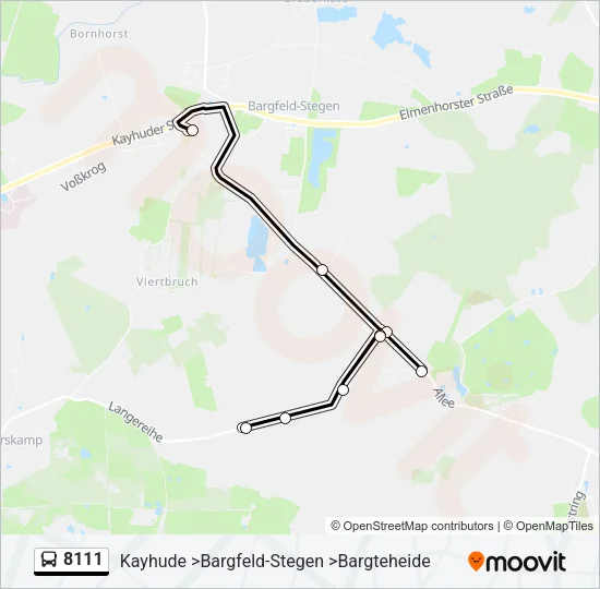 Автобус 8111: карта маршрута