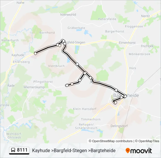 Автобус 8111: карта маршрута