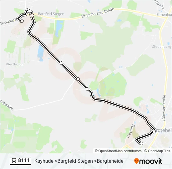 Автобус 8111: карта маршрута