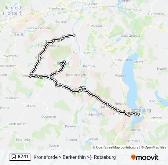 Автобус 8741: карта маршрута