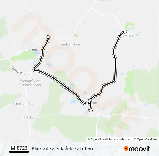 Автобус 8723: карта маршрута