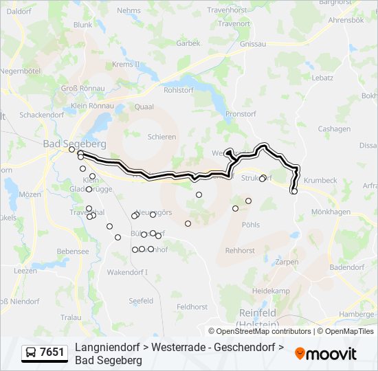 7651 bus Line Map