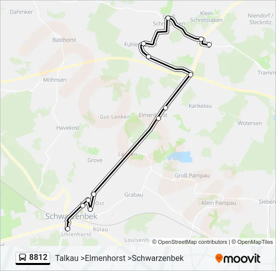 Автобус 8812: карта маршрута