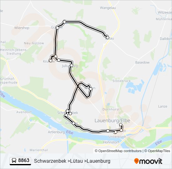 8863 bus Line Map