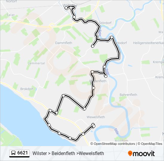 6621 bus Line Map