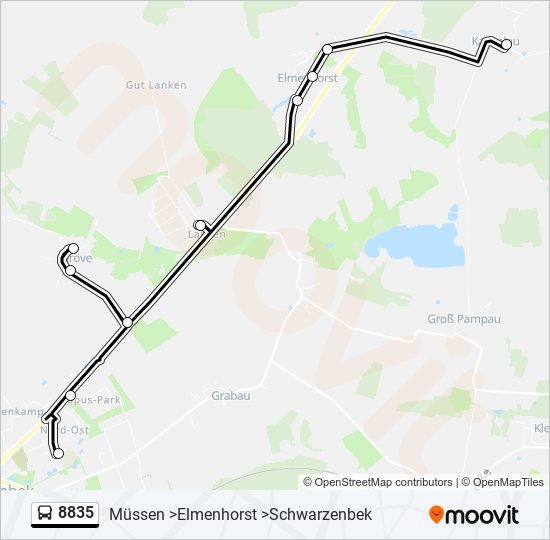 8835 bus Line Map