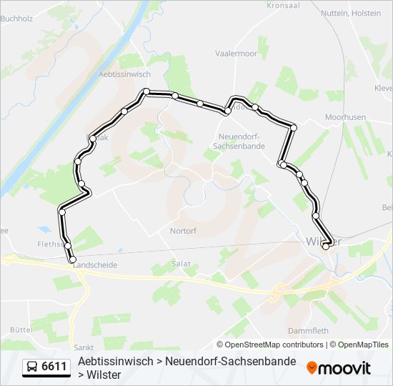 6611 bus Line Map