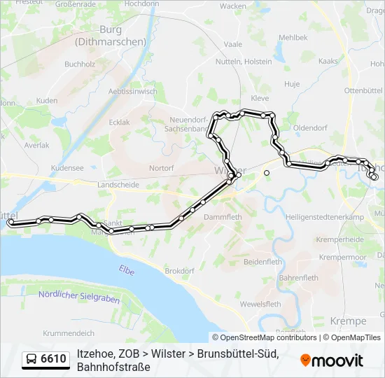 Автобус 6610: карта маршрута
