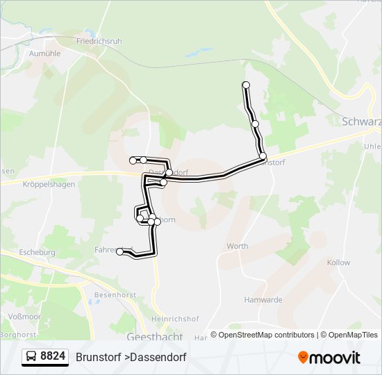 8824 bus Line Map