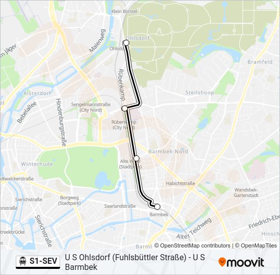 S-Bahn S1-SEV: карта маршрута