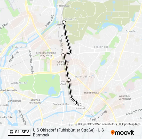 S1-SEV S-Bahn Line Map