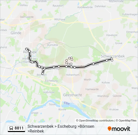 Автобус 8811: карта маршрута