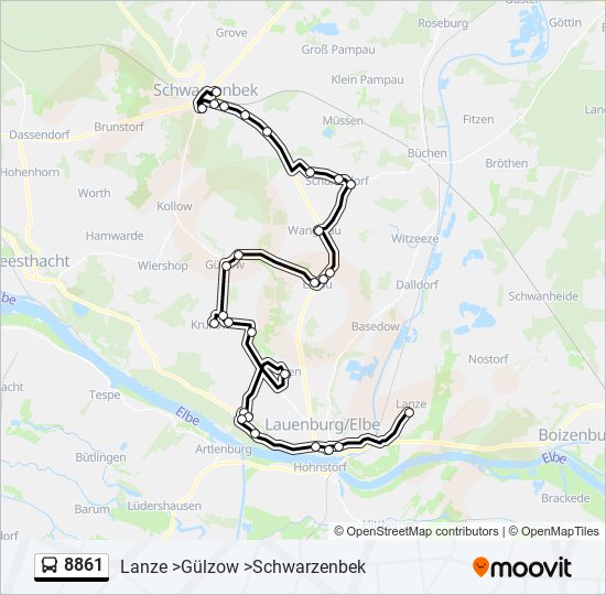 8861 bus Line Map