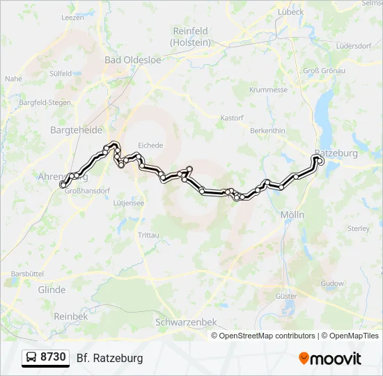 Автобус 8730: карта маршрута