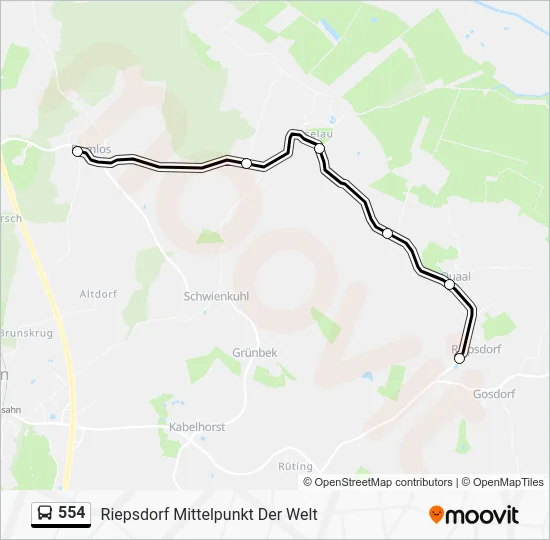 Автобус 554: карта маршрута