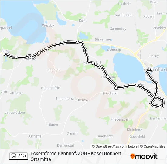 Автобус 715: карта маршрута