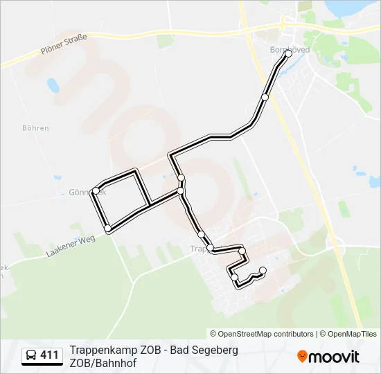 Автобус 411: карта маршрута