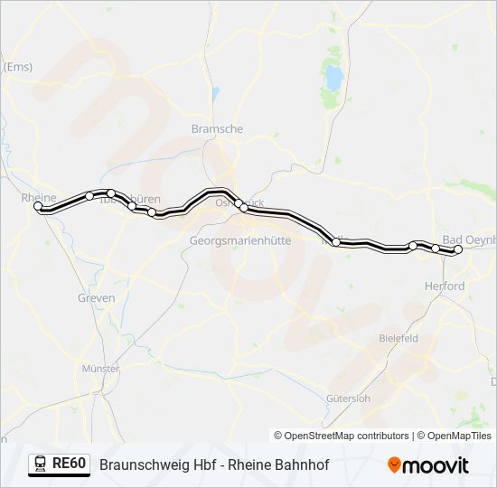 RE60 train Line Map