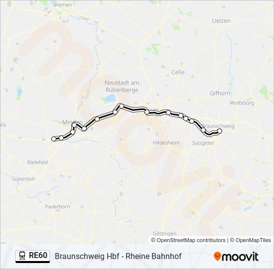 RE60 train Line Map