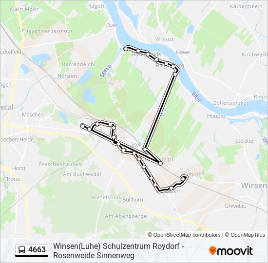 4663 bus Line Map