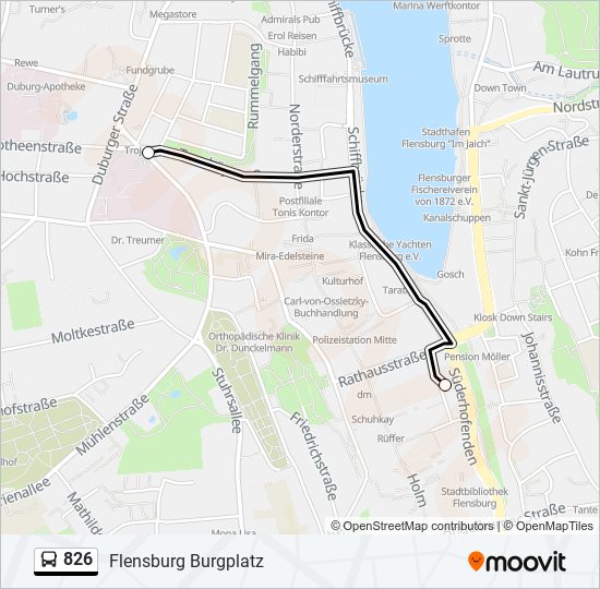 826 Route: Schedules, Stops & Maps - Flensburg Burgplatz (Updated)