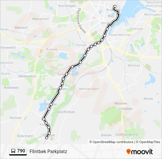 Автобус 790: карта маршрута