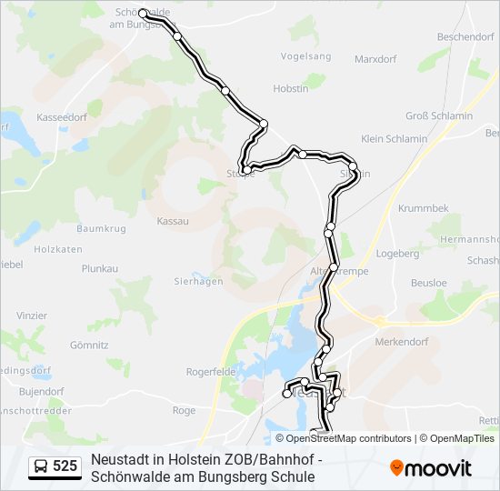 525 Route Schedules, Stops & Maps Neustadt In Holstein Zob/Bahnhof