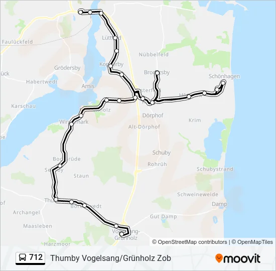 Автобус 712: карта маршрута