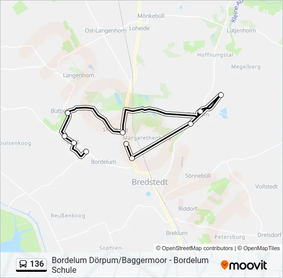 136 Bus Line Map
