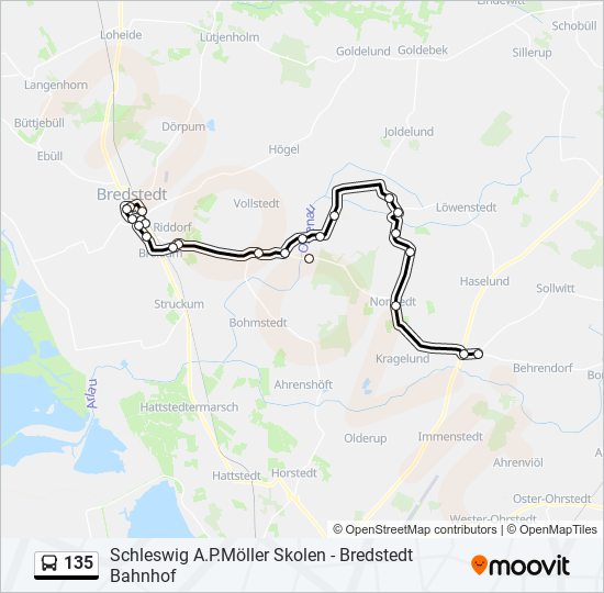 135 bus Line Map