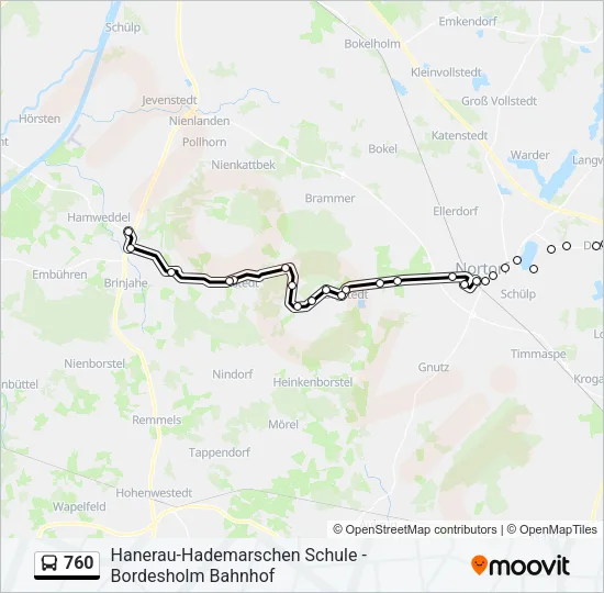 760 Bus Line Map