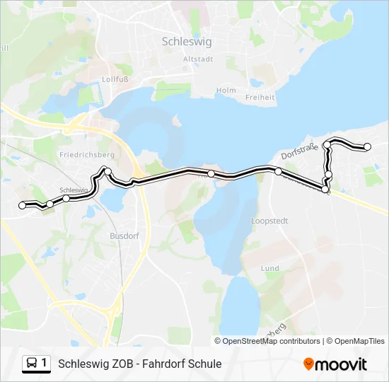 Автобус 1: карта маршрута