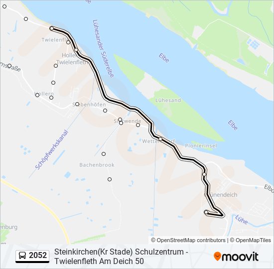 Buslinie 2052 Karte