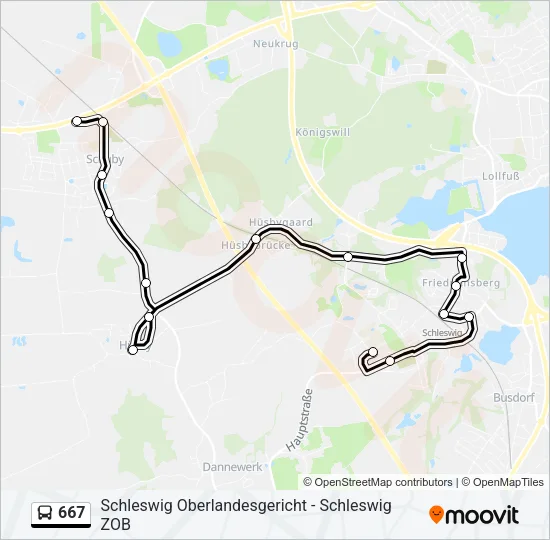 667 Bus Line Map