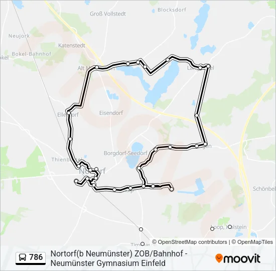 786 Bus Line Map