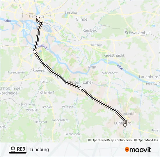 RE3 Train Line Map
