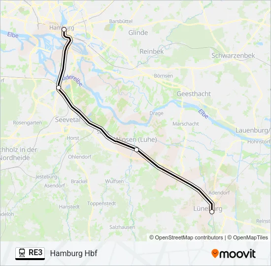 RE3 Train Line Map