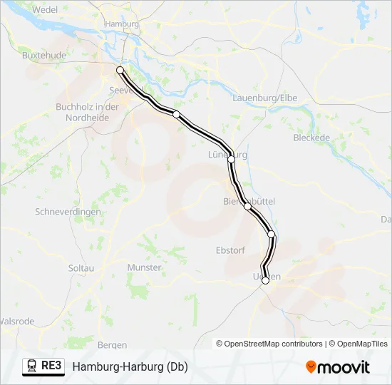 RE3 Train Line Map