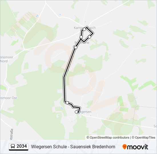 Автобус 2034: карта маршрута