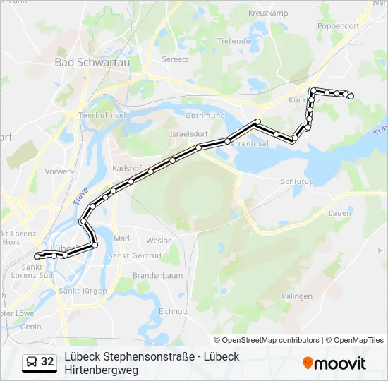 32 Bus Line Map