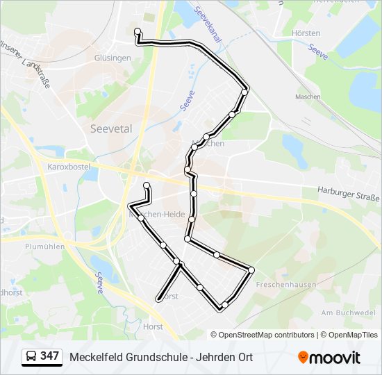 347 bus Line Map