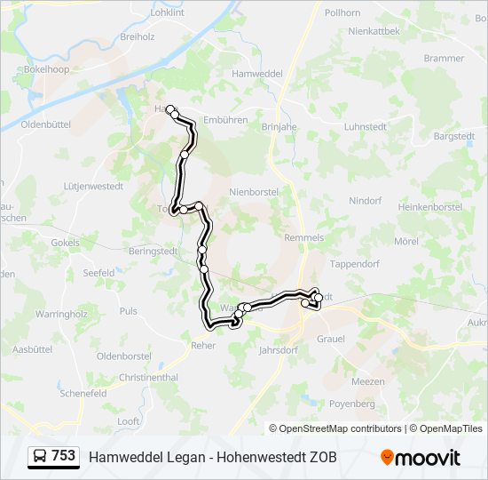 753 Route: Schedules, Stops & Maps - Hohenwestedt Bahnhof (Updated)