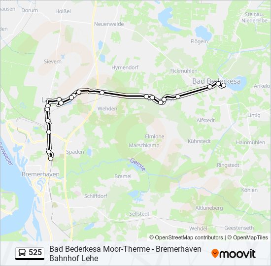 Buslinie 525 Karte