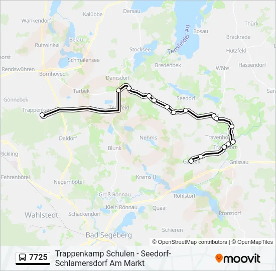 Автобус 7725: карта маршрута