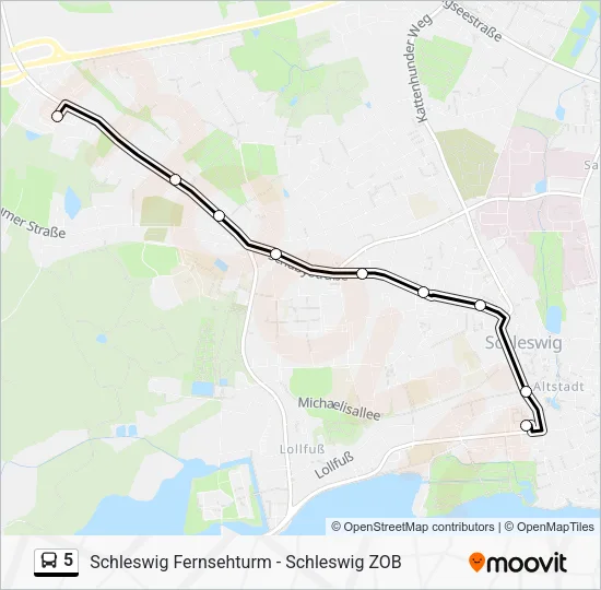Автобус 5: карта маршрута