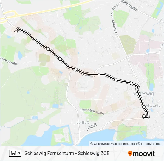 Автобус 5: карта маршрута